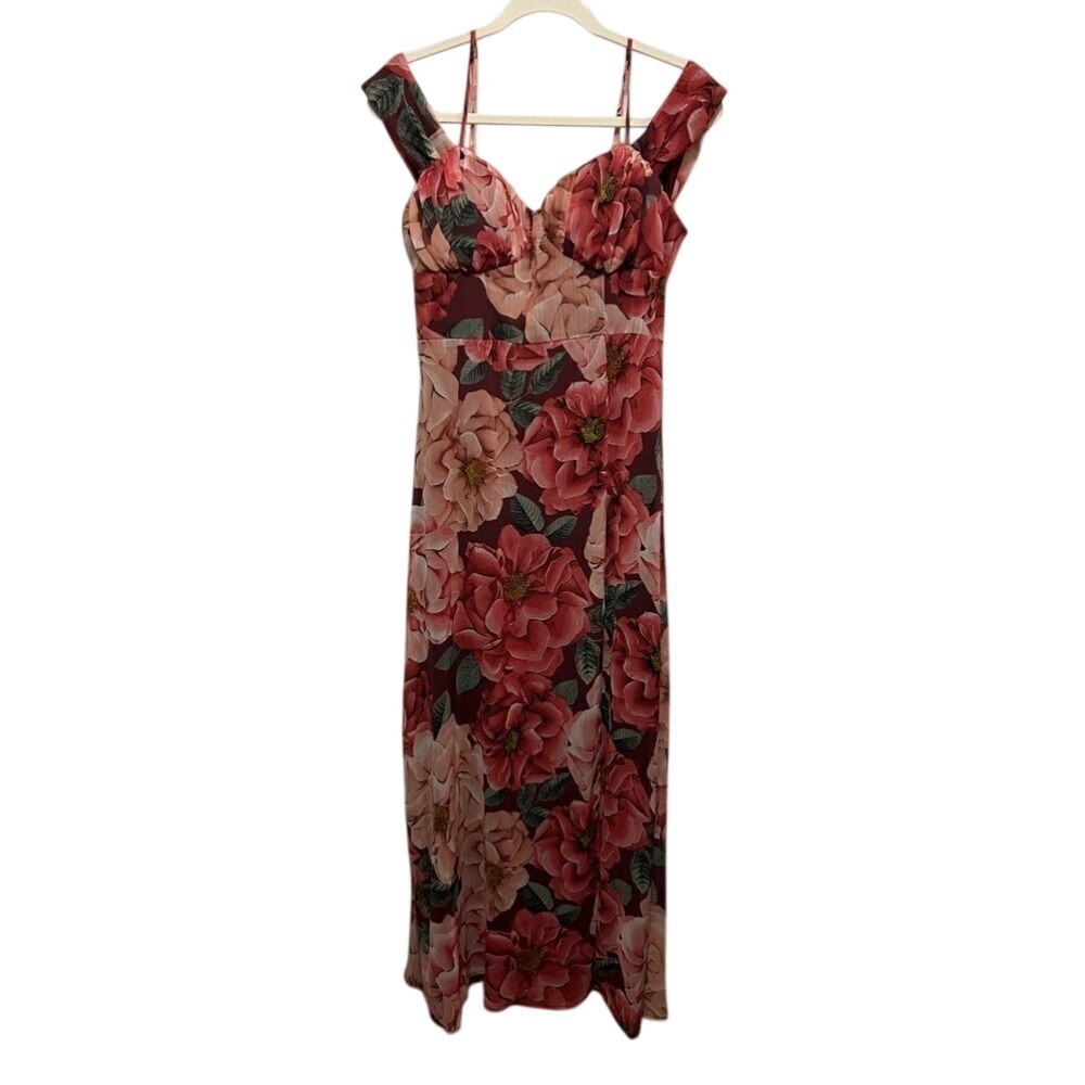 Crystal Doll Floral Maxi Dress 11 Juniors‎ High Split Prom Formal Whimsygoth EUC